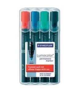 Staedtler Lumocolor Permanent Marker Bullet Tip Asst. Wallet/4