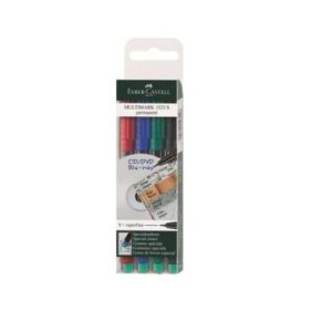 Faber Castell Multimark 1523 S CD Marker (0.4mm) PK/4 Asst.