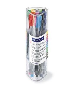 Staedtler 334 Triplus Fineliner Pen Assorted Colors [12 in Tube]