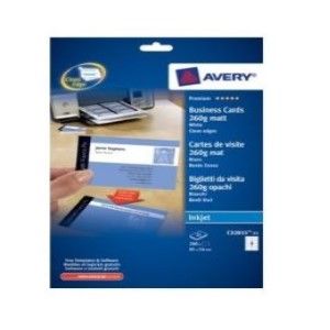 Avery C32015-25 Double Sided Business Cards Matt, 260g [PK/200]