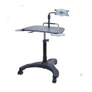 Aidata LPD302P Mobile Laptop Sit/ Stand Workstation with Tablet Holder Black