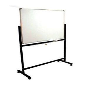 Double Sided Magnetic White Board, 120cm x 150cm, With Movable Metal Stand