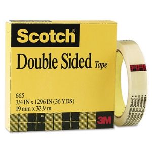 3M Scotch 665-136 Double Sided Tape, 1" X 36 Yards
