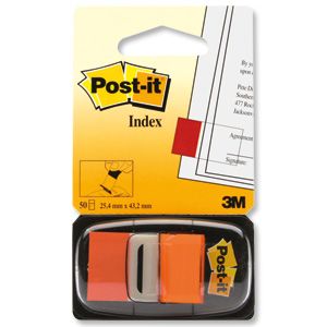 Post-it® Flags, 25x43mm, Orange, 50Flags w/dispenser, [Ref: 680-4]