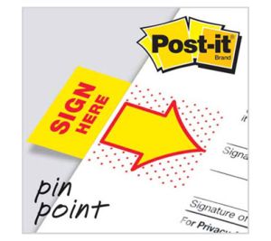 Post-it® Flags 25x43mm, "Sign Here" 50 Flags w/dispenser, [Ref: 680-9]