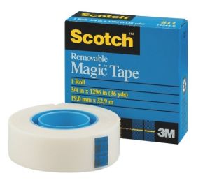 3M Scotch 811-3436 Magic Tape, Removable, 3/4" X 36 Yards