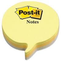 Post-it® 2007SP Speech Bubble Notes, 75 Sheets Yellow