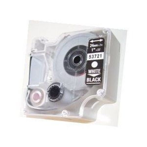 Dymo 53721, D1 Tape, 24mm x 7m,White on Black