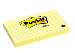 Post-it® Notes 3"x5", Canary Yellow, Lined, 100 Sh/Pad, [Ref: 635]