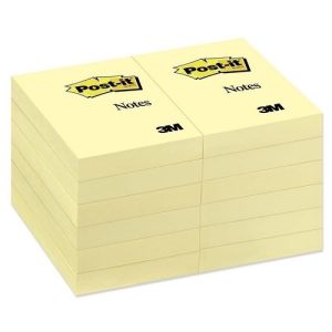 Post-it® Notes 2" x 3", Canary Yellow, 100 Sh/Pad, [Ref: 656]