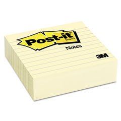 Post-it® Notes 4"x4", Canary Yellow, Lined, 300 Sh/Pad, [Ref: 675YL]