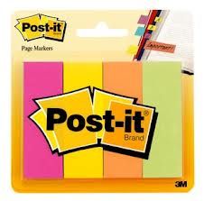 Post-it® Page Markers, 4 x 50 sh/Pack, 7/8" x 2 7/8" Fluo Colors [671-4AF] 