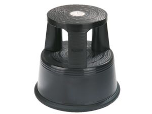 DESQ Plastic Roll Step Stool Height 37cm 150kg Capacity Black
