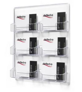 Wall Mounted Business Card Holder Landscape 6 Pocket