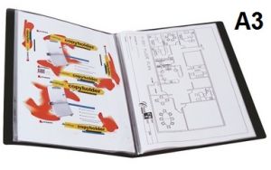 Display Book A3 Size (Portrait), Assorted Colors - 20 Pockets 