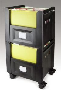 Aidata FB002 Mobile File Box, 2 Stackable Suspension File Boxes (Suitable for A4 & Letter Size)