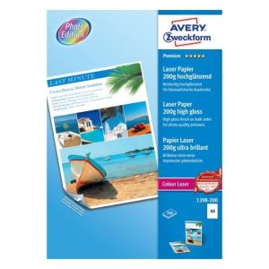 Avery 1398-200 Laser Photo Paper, High Gloss, A4, Pack of 200