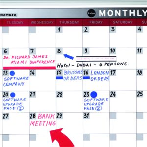 Bi-Office Magnetic Month Planner, 90cm X 60cm 