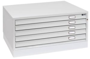 Bieffe RAL 7035 5-Drawer Horizontal Filing Cabinet A0 Grey