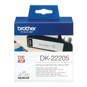 Brother DK-22205 - 62mm x 30.48m White Continuous Paper Roll