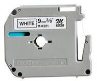 Brother M-K221 M Series Tape, 9mm Black on White