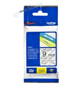 Brother TZ-121 P-touch® Label Tape, 9mm, (3/8"), Black on Clear