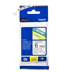 Brother TZ-211 P-touch® Label Tape, 6mm, (1/4"), Black on White