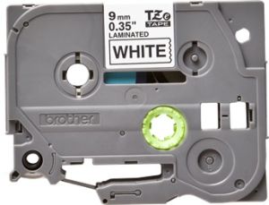 Brother TZ-221 P-touch® Label Tape, 9mm, (3/8"), Black on White