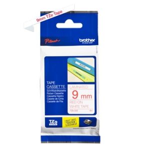 Brother TZ-222 P-touch® Label Tape, 9mm, (3/8"), Red on White 