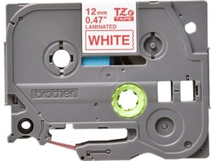 Brother TZ-232 P-touch® Label Tape, 12mm, (1/2"), Red on White