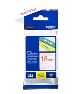 Brother TZ-242 P-touch® Label Tape, 18mm, (3/4"), Red on White