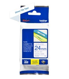 Brother TZ-253 P-touch® Label Tape, 24mm, (1"), Blue on White 