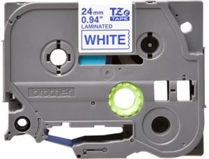 Brother TZ-253 P-touch® Label Tape, 24mm, (1"), Blue on White 
