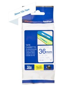 Brother TZ-263 P-touch® Label Tape, 36mm, (1 1/2"), Blue on White