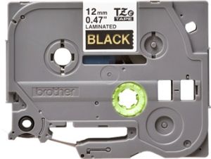 Brother TZ-334 P-touch® Label Tape, 12mm, (1/2"), Gold on Black
