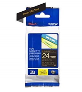 Brother TZ-354 P-touch® Label Tape, 24mm, (1"), Gold on Black