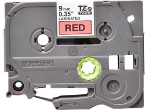 Brother TZ-421 P-touch® Label Tape, 9mm, (3/8"), Black on Red