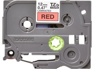 Brother TZ-431 P-touch® Label Tape, 12mm, (1/2"), Black on Red