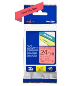 Brother TZ-451 P-touch® Label Tape, 24mm, (1"), Black on Red