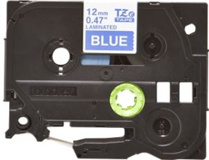 Brother TZ-535 P-touch® Label Tape, 12mm, (1/2"), White on Blue