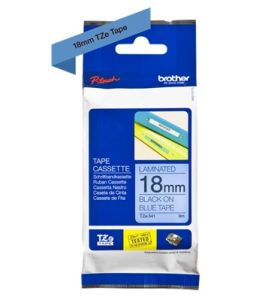 Brother TZ-541 P-touch® Label Tape, 18mm, (3/4"), Black on Blue