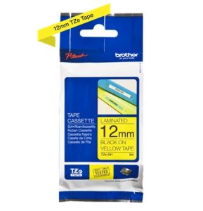 Brother TZ-631 P-touch® Label Tape, 12mm, (1/2"), Blak on Yellow