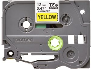 Brother TZ-631 P-touch® Label Tape, 12mm, (1/2"), Blak on Yellow