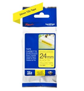 Brother TZ-651 P-touch® Label Tape, 24mm, (1"), Black on Yellow
