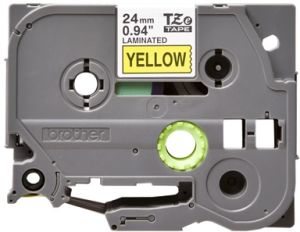 Brother TZ-651 P-touch® Label Tape, 24mm, (1"), Black on Yellow