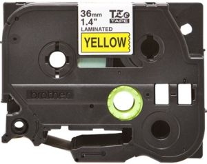 Brother TZ-661 P-touch® Label Tape, 36mm, (1 1/2"), Black on Yellow