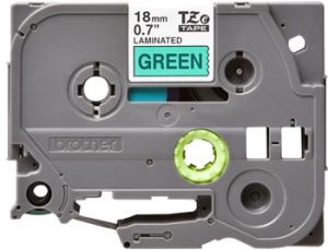 Brother TZ-741 P-touch® Label Tape, 18mm, (3/4"), Black on Green