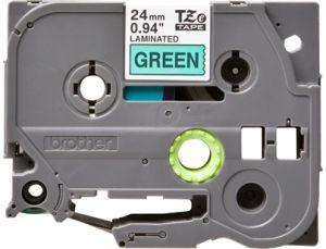 Brother TZ-751 P-touch® Label Tape, 24mm, (1"), Black on Green