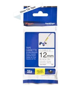 Brother TZ-FX231 Flexible ID Tape - 12mm Black on White