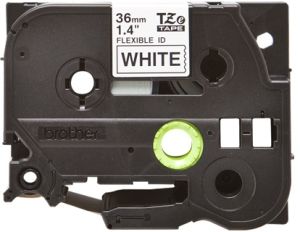 Brother TZ-FX261 Flexible ID Tape - 36mm Black on White